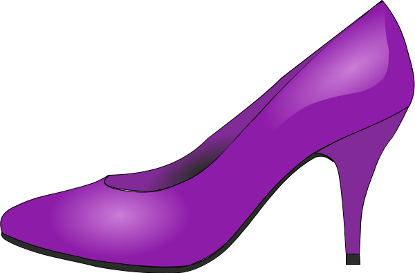 Purple Shoes Clipart - Cartoon High Heel Shoes (600x395)