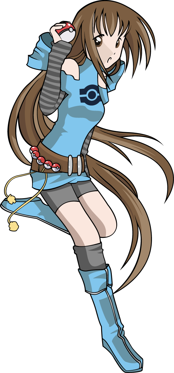 Female Pokemon Trainer By Alpha-mon - Pokémon (576x1231)