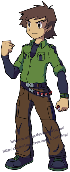 Male Pokemon Trainer By Cspriting - Wild West Cartoon Characters (244x600)