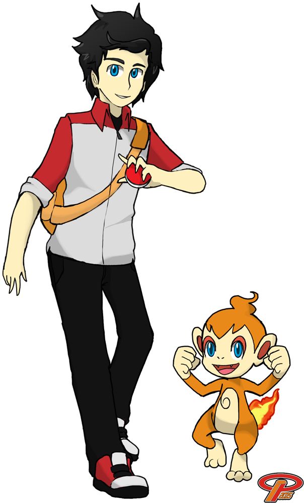 Oc Trainer - Pokemon Trainer With Chimchar (614x1000)
