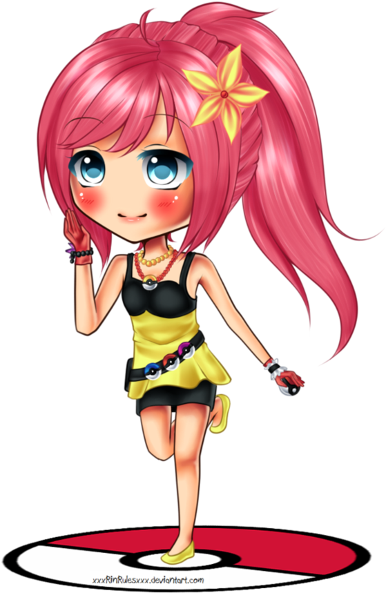 Chibi Pokemon Trainer Jeanella By Rinspirit-art - Cartoon (852x937)