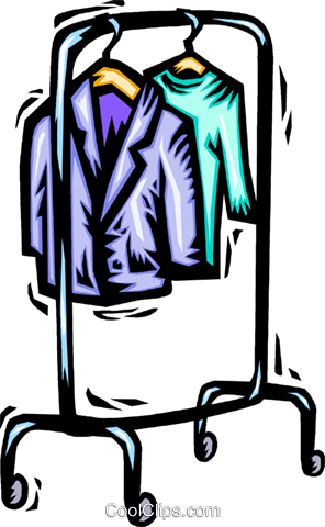Coat Clipart Clothing Rack Pencil And In Color - Coat Rack Clip Art (296x480)