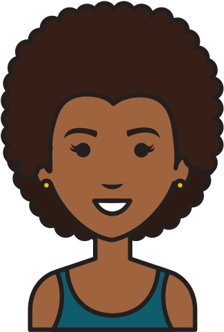 Beautiful Black Woman Avatar Character - Black Lady Cartoon (550x550)