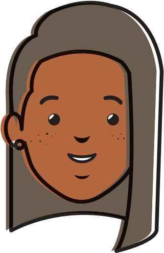 Beautiful Black Woman Head Avatar Character - Cartoon (550x550)