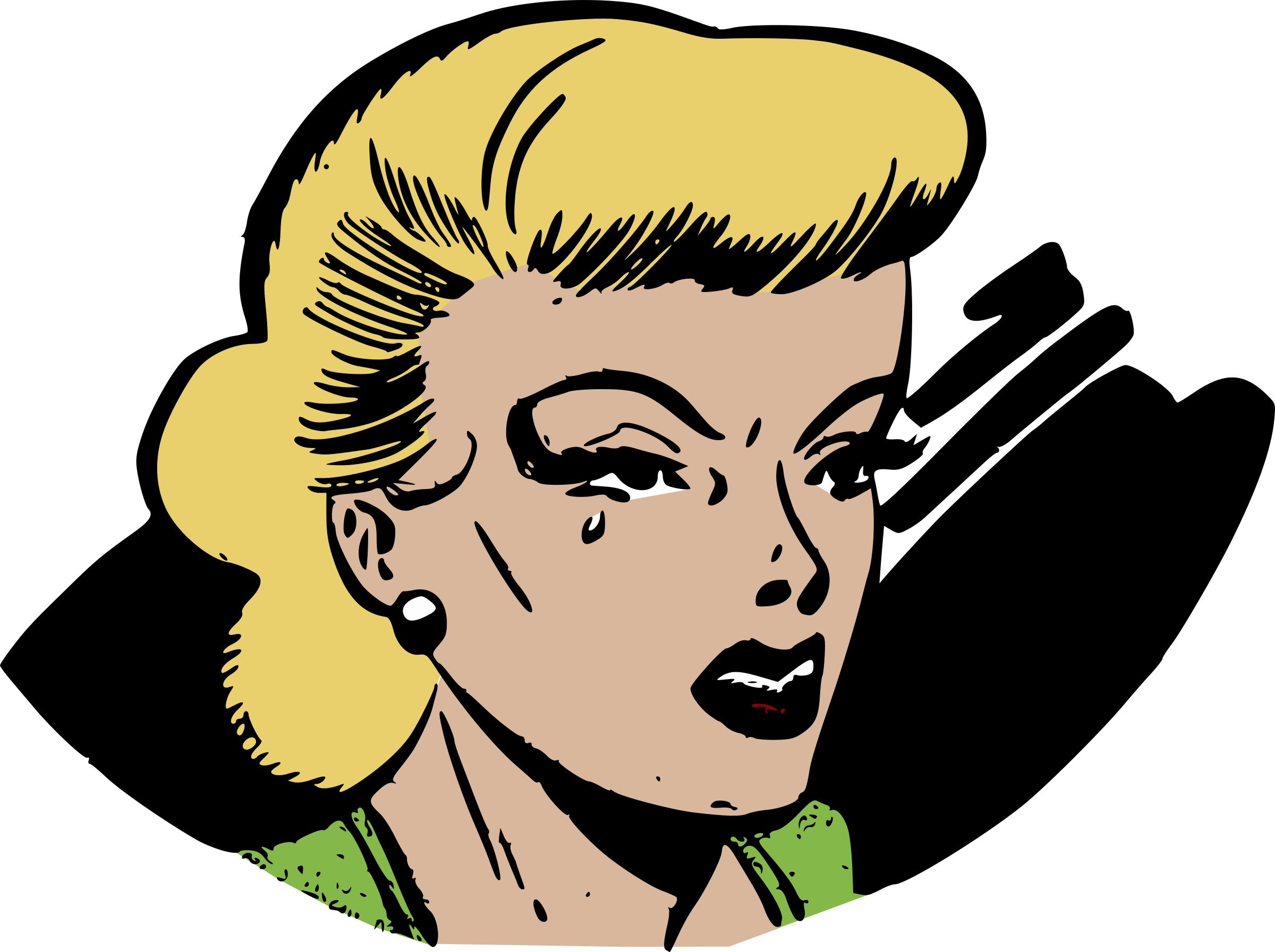 This Free Icons Png Design Of Crying Retro Woman - Pop Art Woman Png (2400x1793)