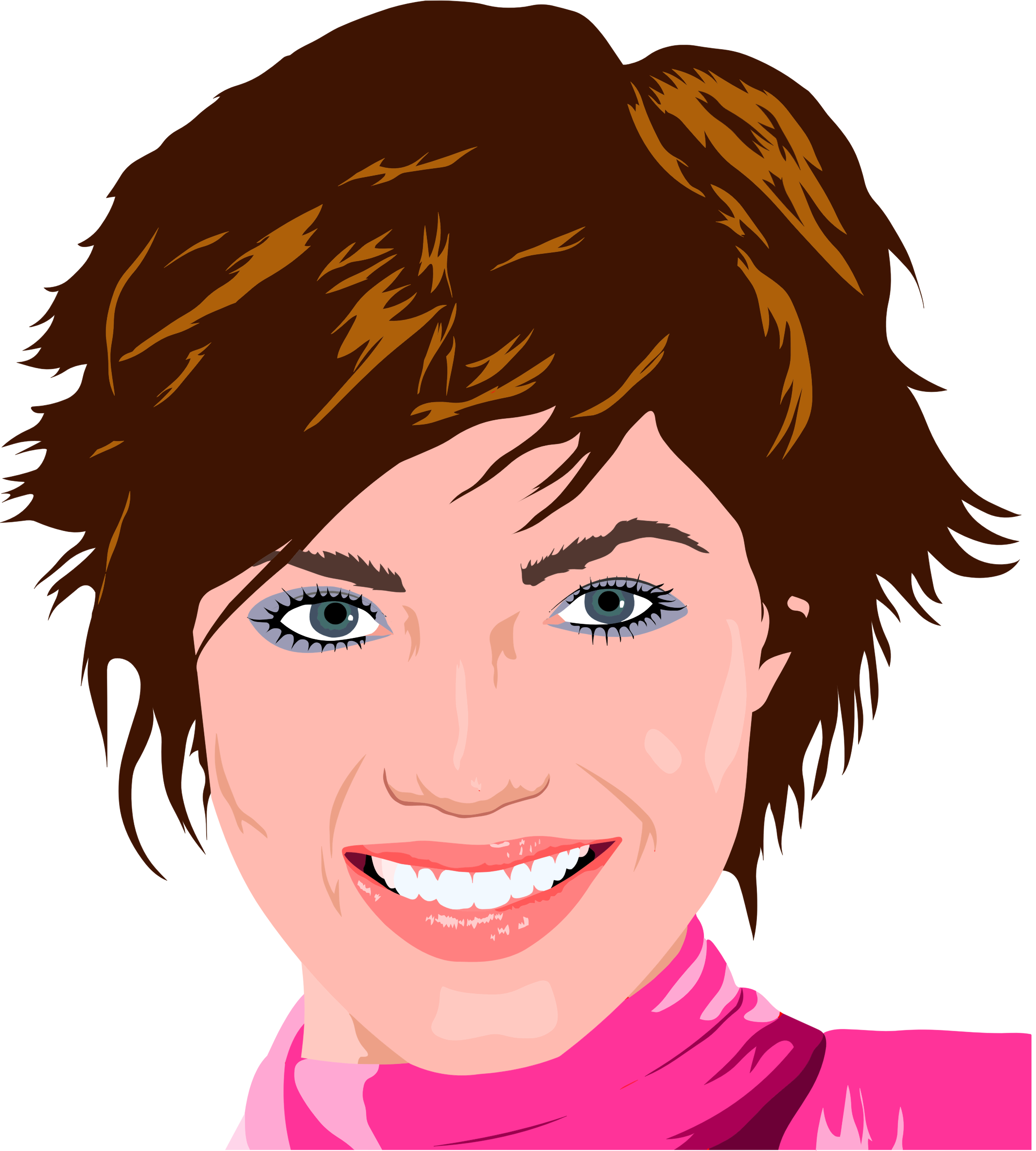 This Free Icons Png Design Of Pixie Portrait - Woman Short Hair Cartoon (2131x2367)