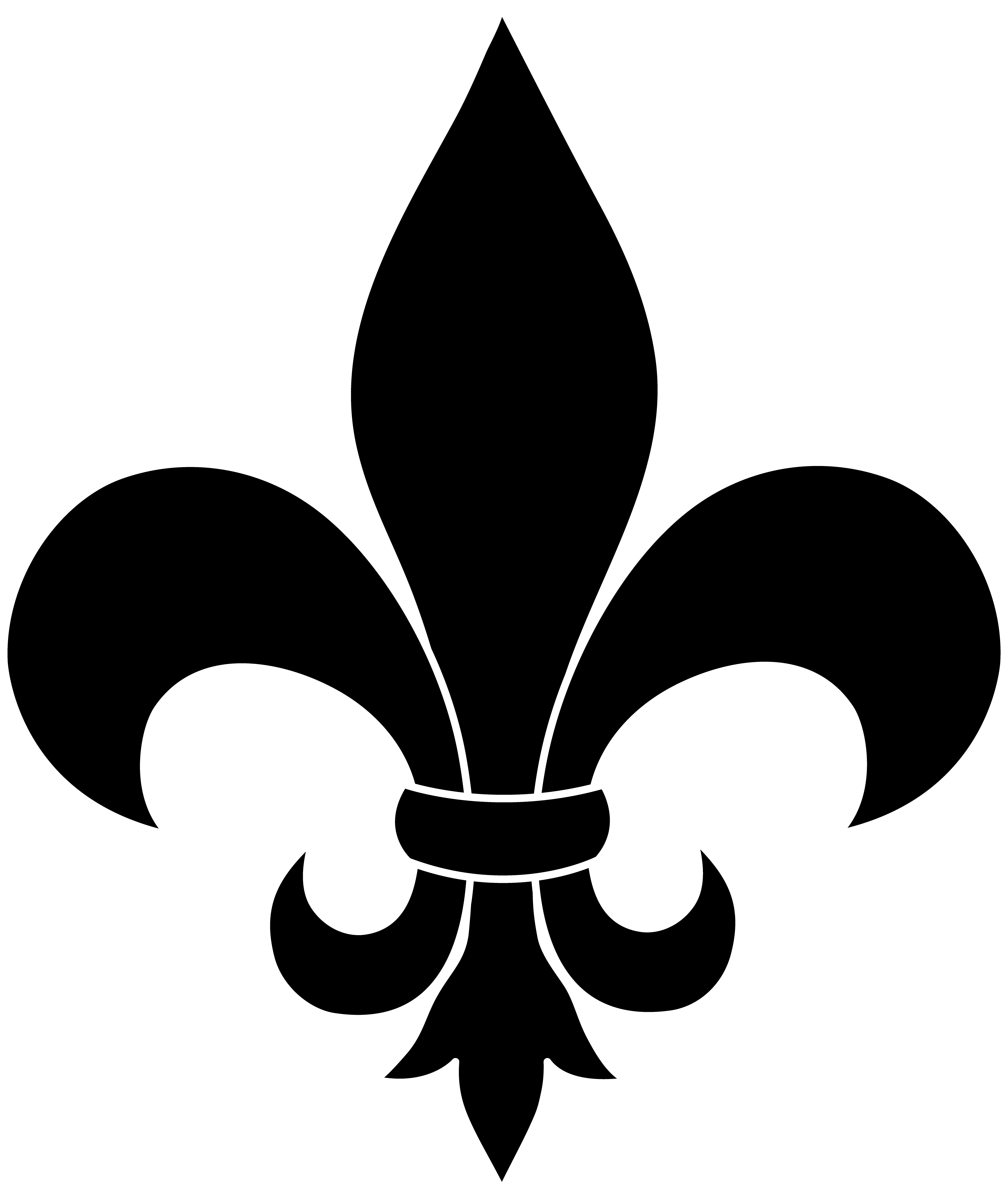 Fleur De Lis Clip Art Free - Black Fleur De Lis (4480x5304)