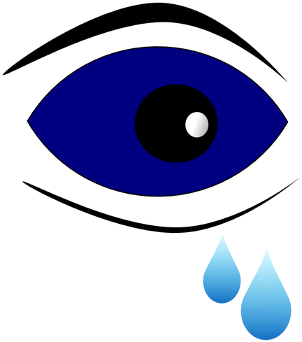 Eye Drops Sign Vector Illustration - Eye With Teardrop Png (444x500)