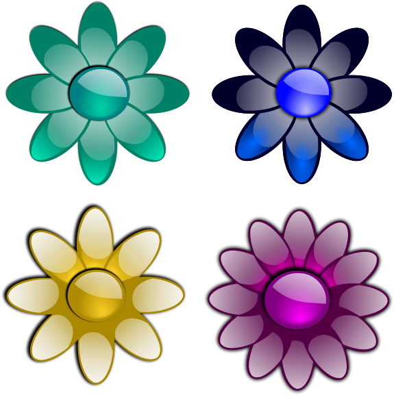 Glossy Flowers 3 Png Clip Arts - Information Is Beautiful (593x600)