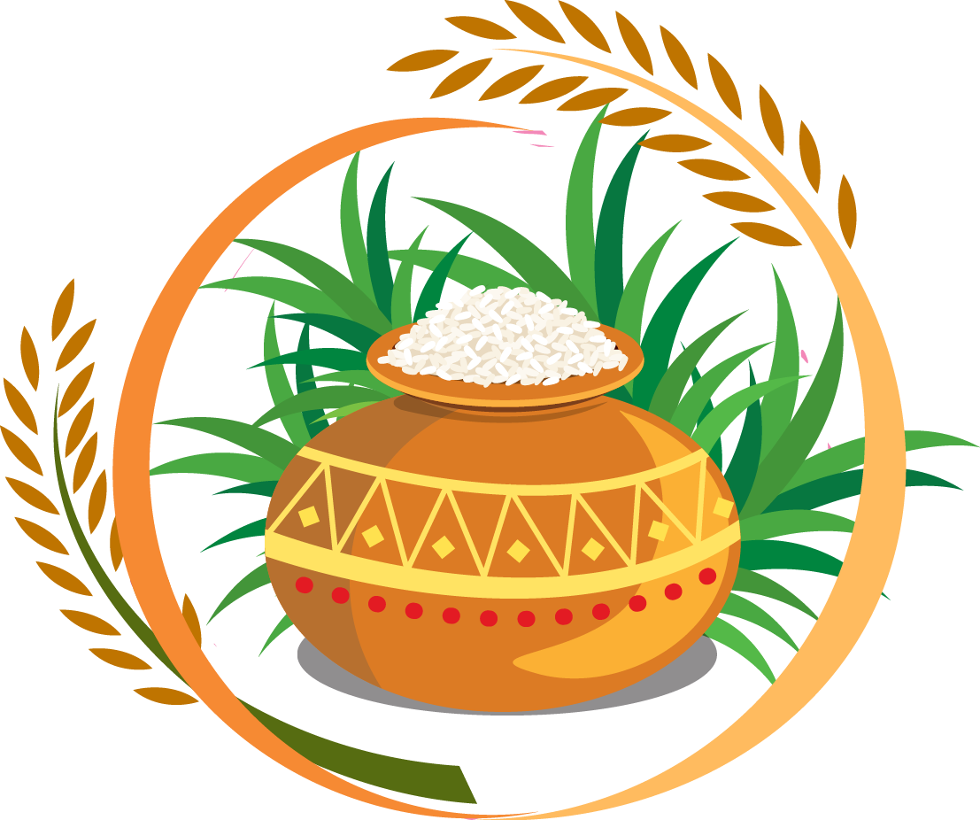 Thai Pongal Harvest Festival Clip Art - Happy Pongal Logo Png (1107x926)