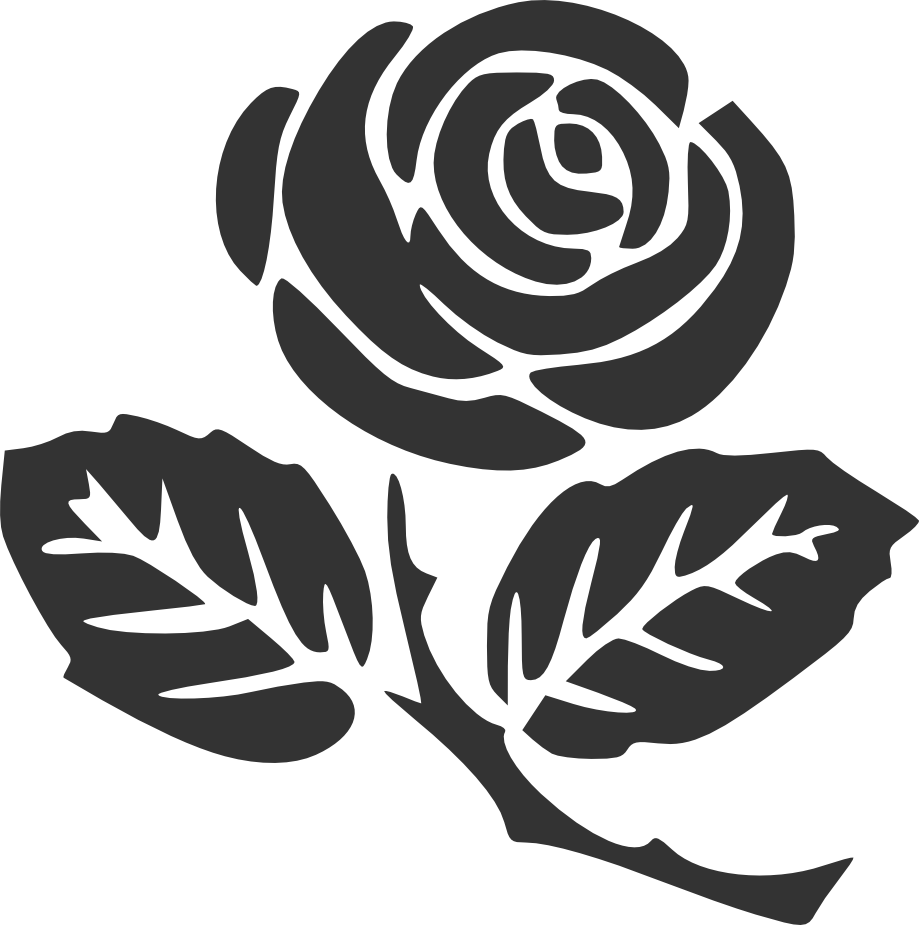 Rose Silhouette - Rose Flower Clip Art Black And White (919x925)