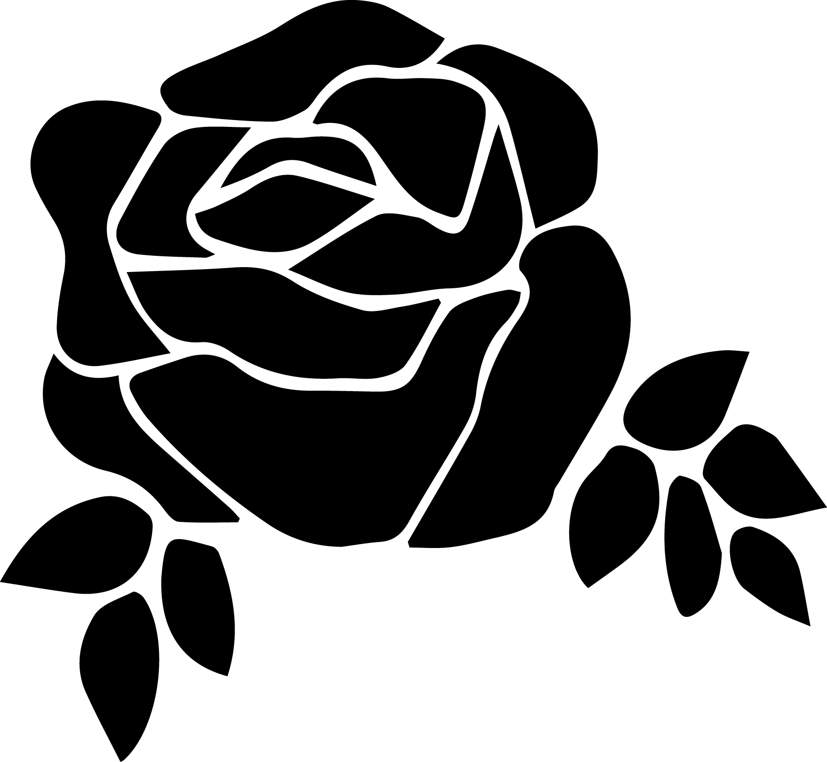 2018 Flower Clipart Black And White Free Download - Illustration (1681x1549)