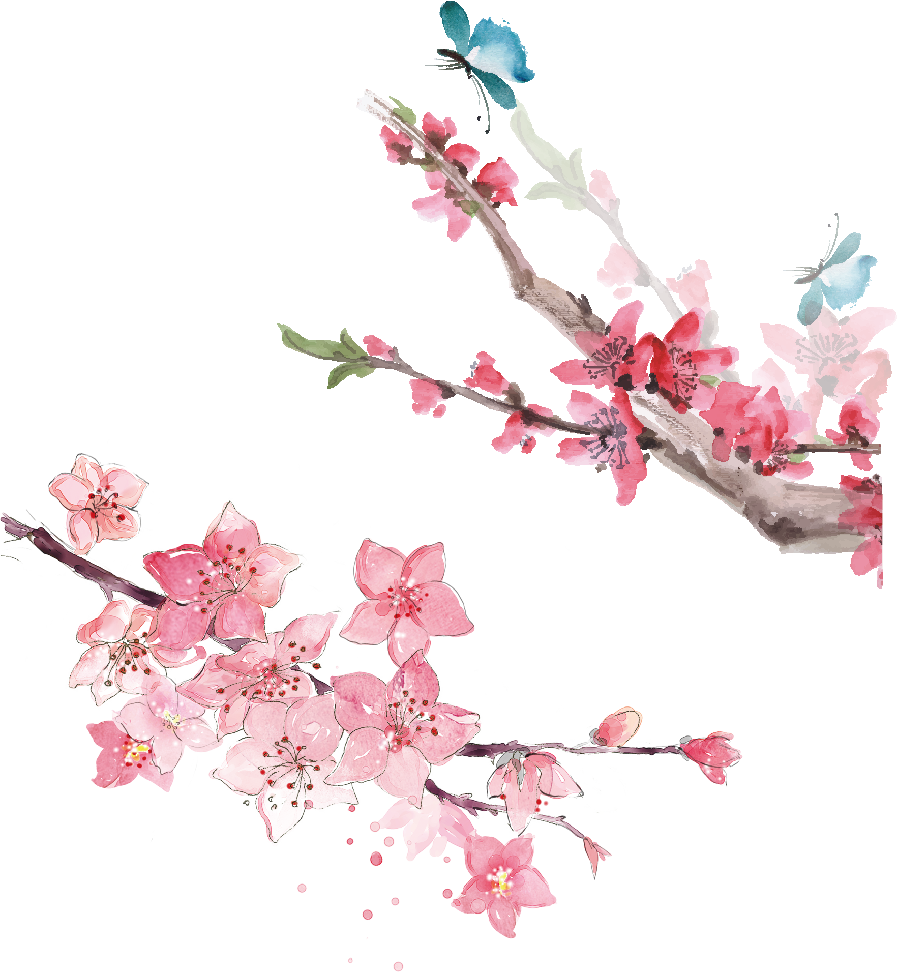 Watercolour Flowers Watercolor Painting - Yiuejiu Watercolor Feather Body Pillow Cover Decorative (1764x1911)