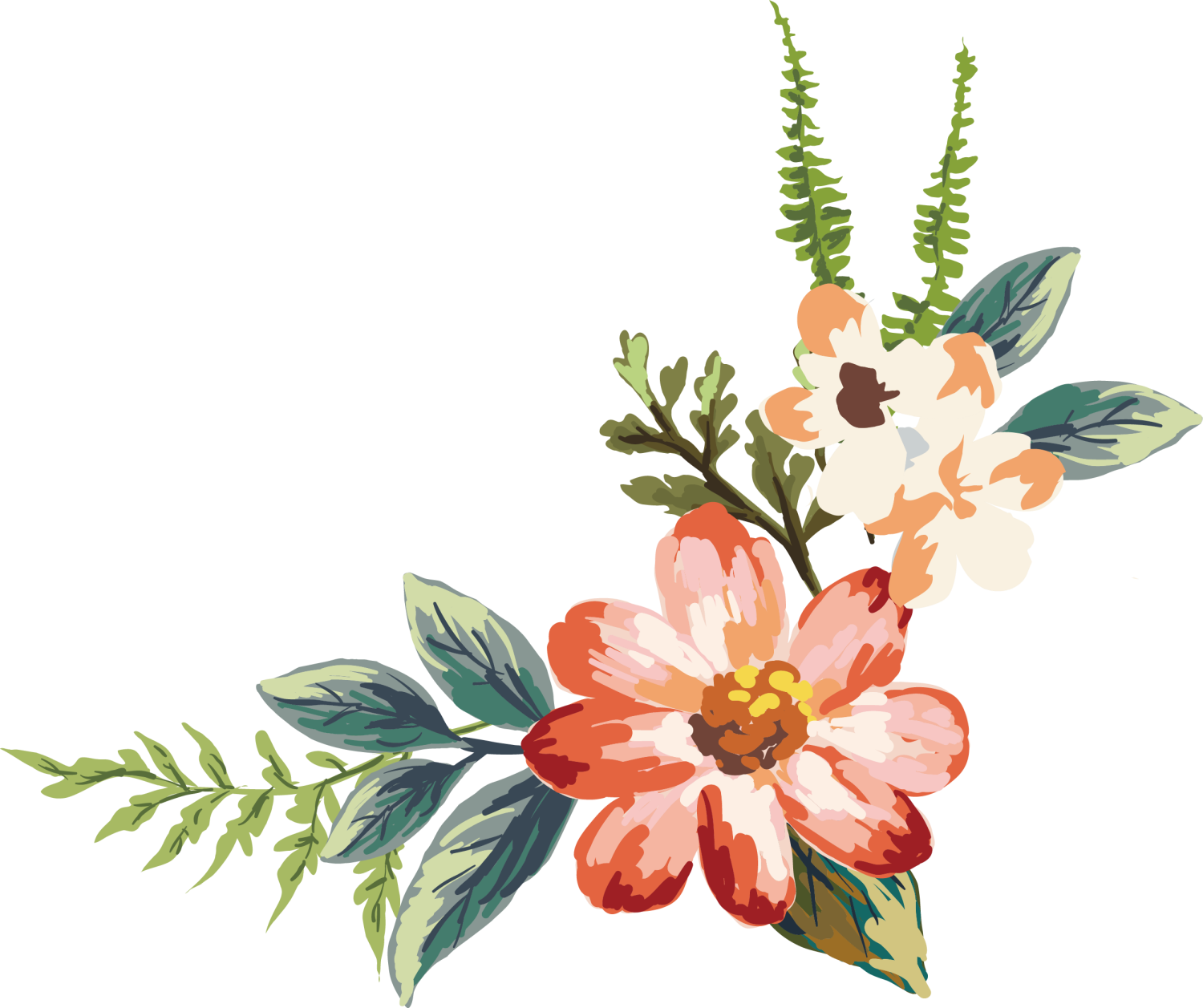Flower Watercolor Painting Drawing - Flowers Branch Watercolor Png (1500x1257)