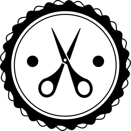 Scissors In A Hair Salon Badge Free Icon - Hair Salon Png (512x512)