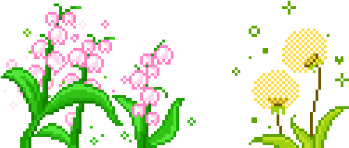 Transparent - Flower Pixel Gif Png (500x332)