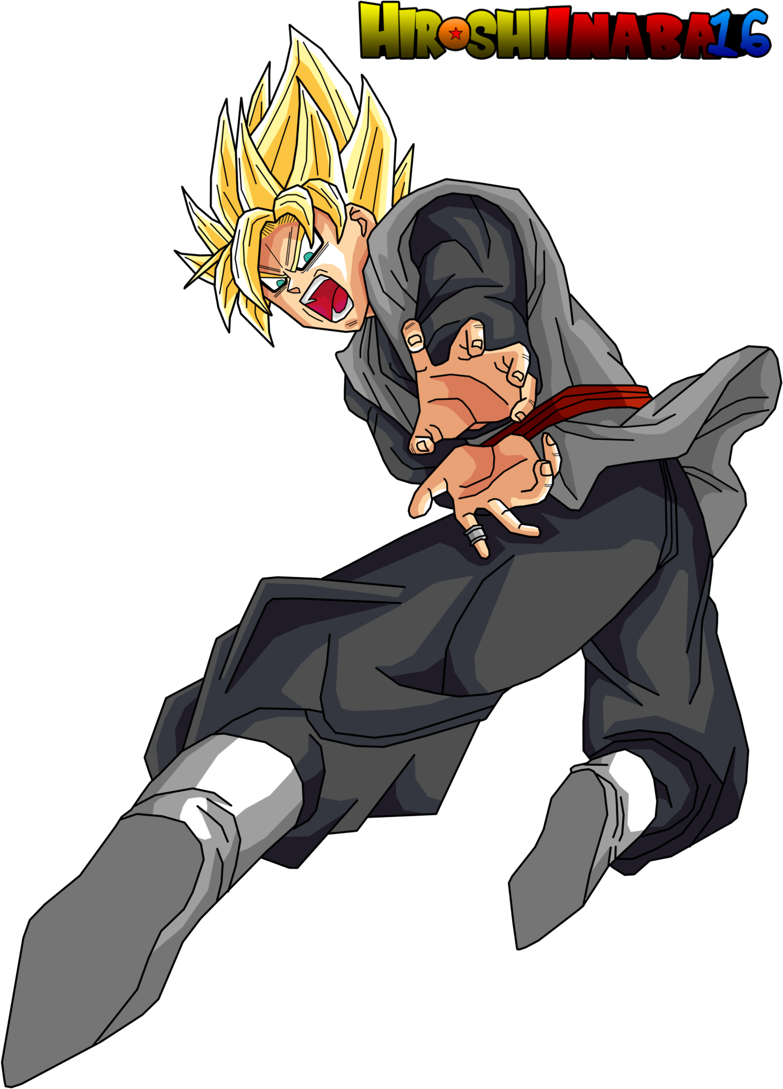 Black Goku Ssj Bt3 By Hiroshiianabamodder Black Goku - Black Goku Ssj Png (1600x2202)