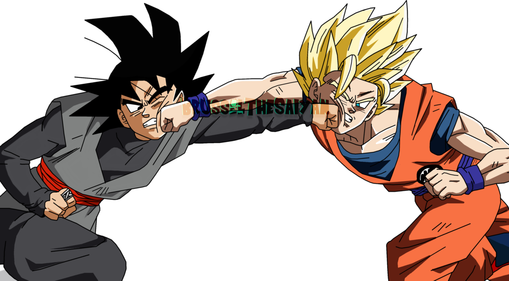 Super Saiyan 2 Goku Vs Goku Black By Brusselthesaiyan - Dragon Ball Super (1024x566)