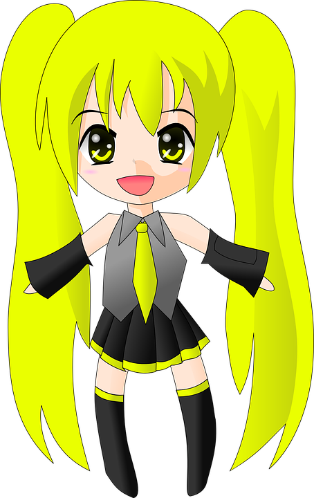 Preppy Girl Cliparts 5, Buy Clip Art - Anime Niña Feliz (454x720)