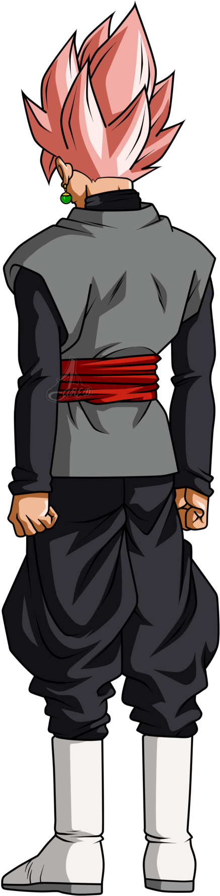 Goku Black Ss Rose Perfil - Super Saiyan (445x1793)