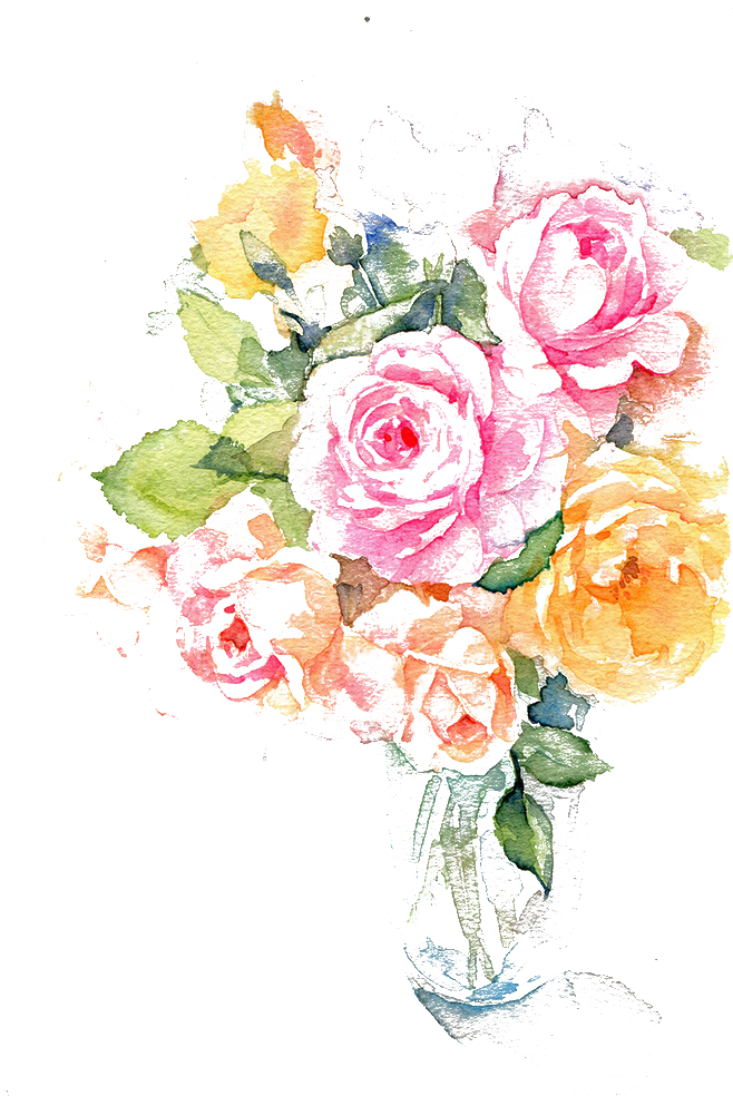 Flower Ink Watercolor Painting - Water Paint Flower Png (658x984)