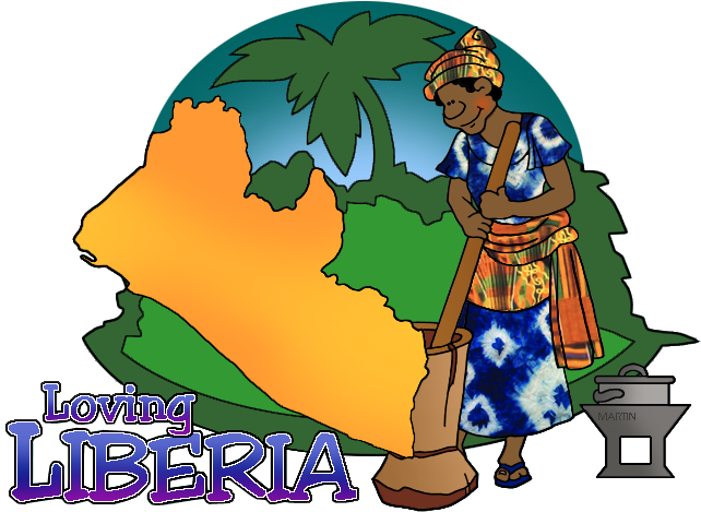 Liberia Map - Clip Art Phlip Martin Travel Maps (648x477)
