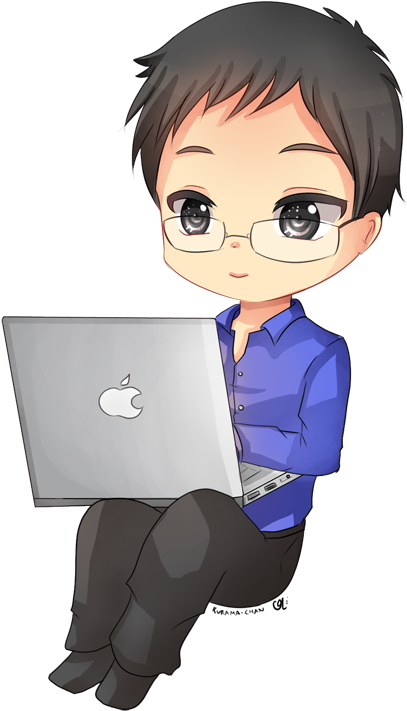 Chibi Commission For Anadar By Kurama Chan - Chibi Boy With Laptop (502x800)
