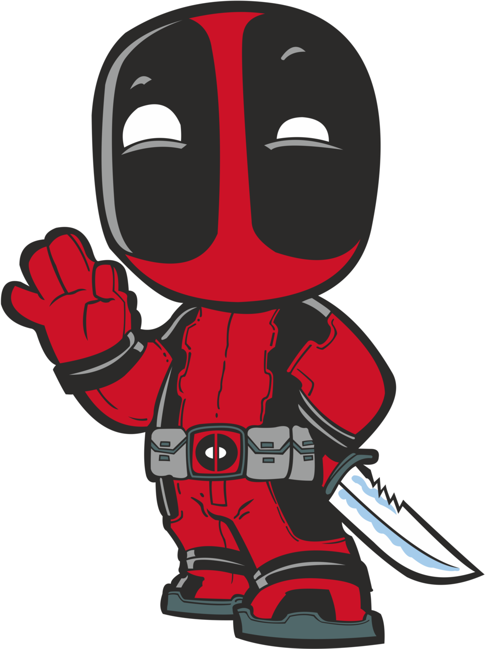 Deadpool By Daftvector Deadpool By Daftvector - Chibi Deadpool (1024x1551)
