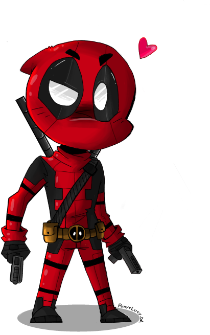 Deadpool U By Ponyrlucy - Deadpool Pequeño (506x702)
