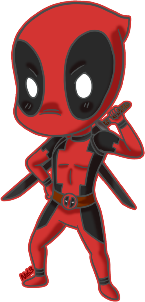 Chibi Deadpool Commission By ~theartslave On Deviantart - Deadpool Chibi Png (723x1103)