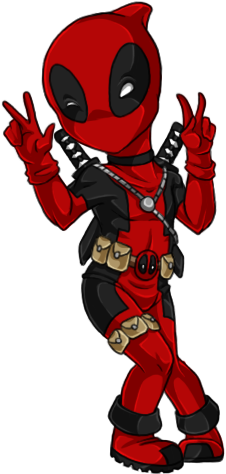 Chibi Deadpool By Bakanekosango - Chibi Deadpool (272x500)