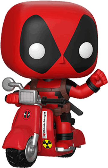 Deadpool Playtime With Scooter Pop Vinyl Figure - Funko Deadpool Scooter (600x600)