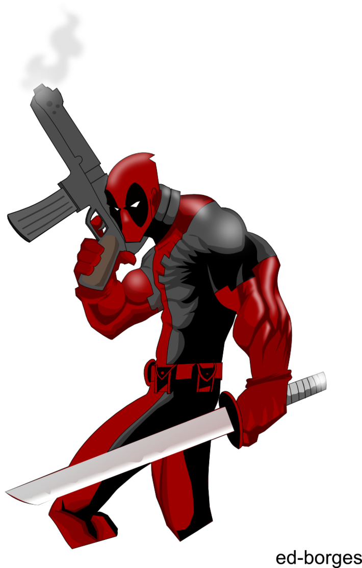 Deadpool - Desenho Do Deadpool Colorido (716x1115)