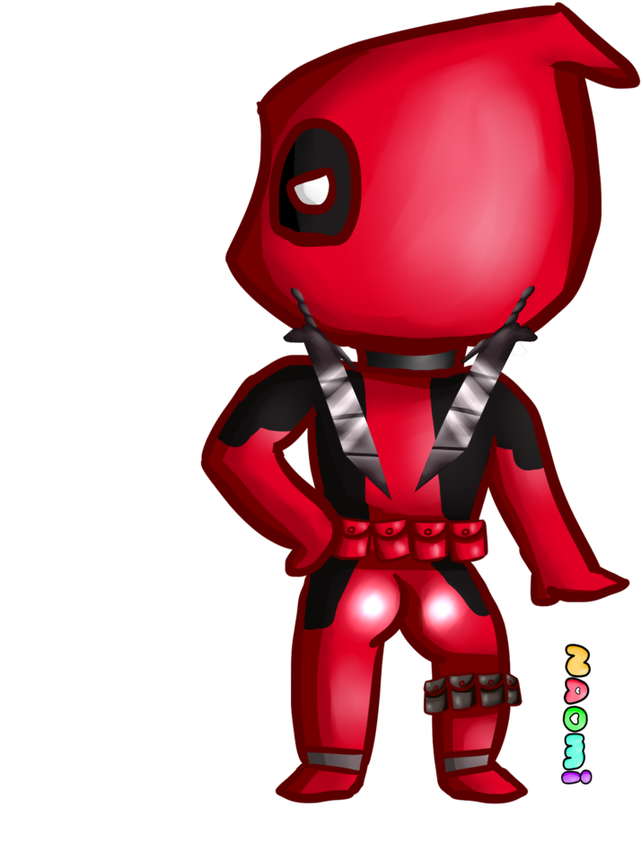 Deadpool Chibi By Ajueh Deadpool Chibi By Ajueh - Deadpool Chibi Behind (1024x1024)