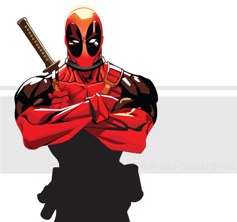 Deadpool Vector By Kr3uzl3r - Goldendeal Ps4 Slim Console And Dualshock 4 Controller (900x866)