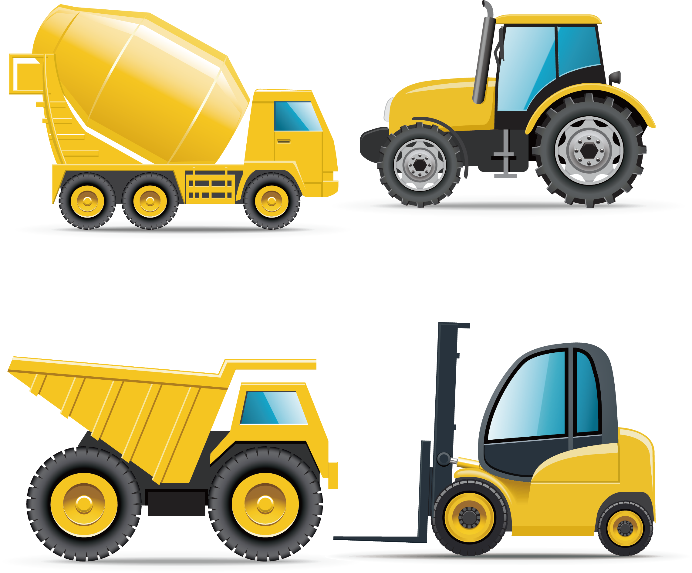 Car Heavy Equipment Architectural Engineering Truck - Thestickershop Diggers And Tractors - Kids Room Light (2281x1891)