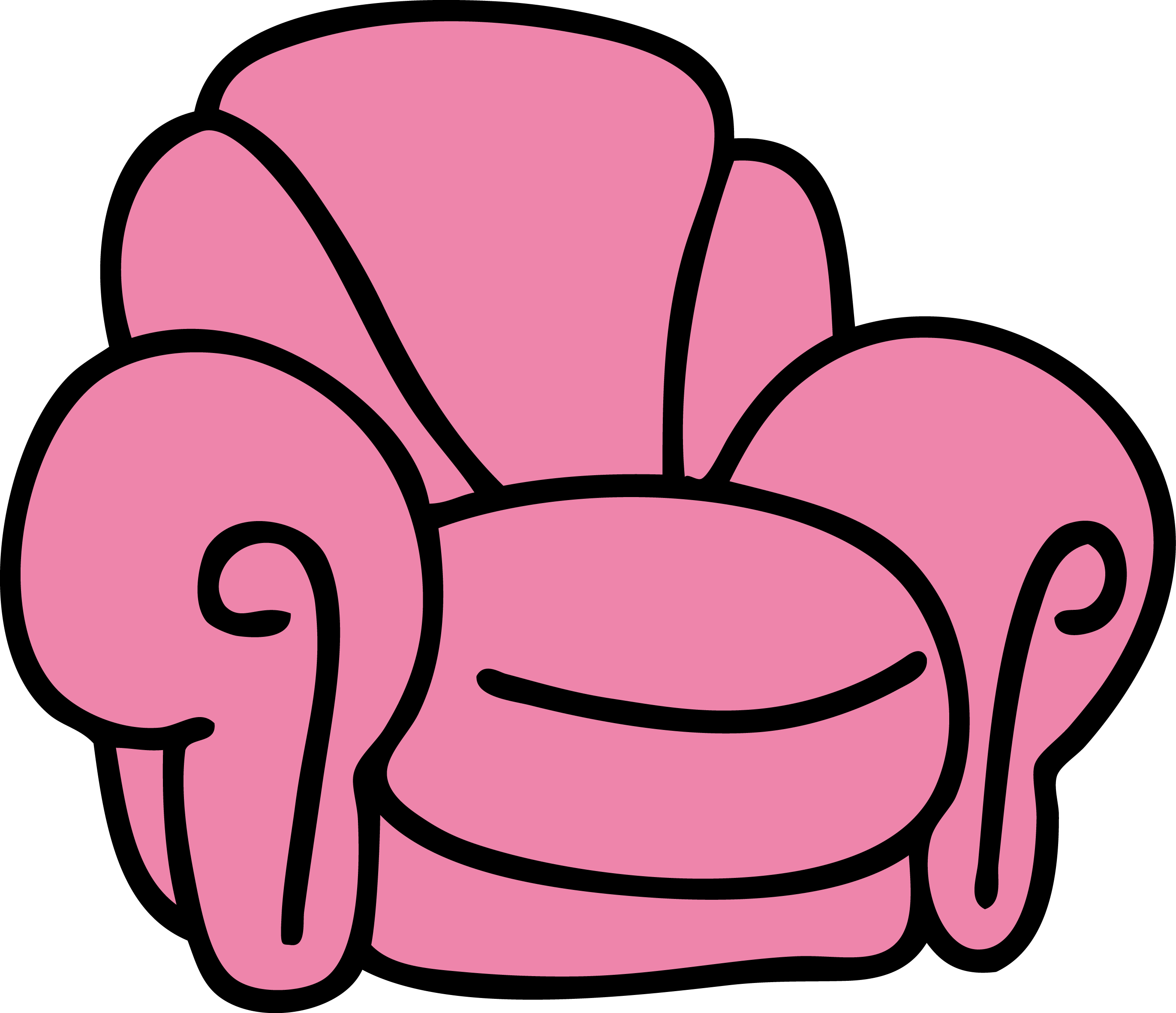 Solo De Dibujos Animados Vector De La Rosa Sofá - Sofa Pink Cartoon (2743x2362)