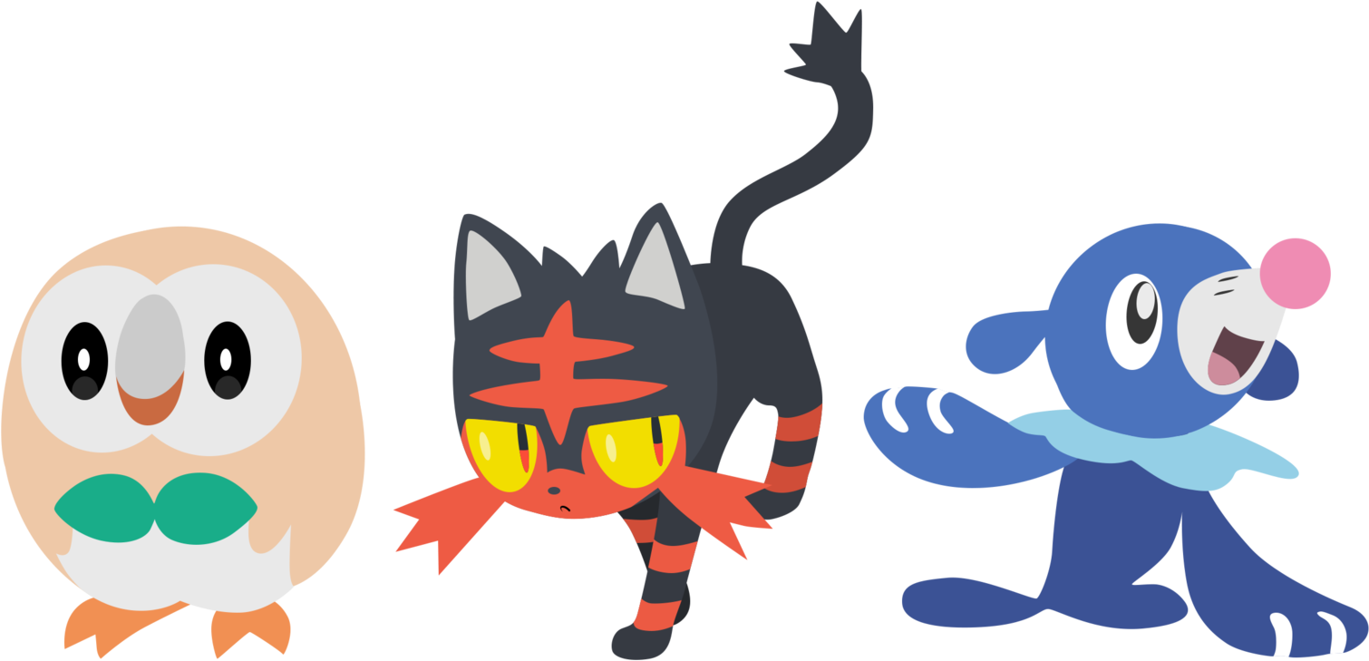 Pokemon Sun And Moon Starters - Pokémon Moon - Nintendo 3ds (1600x837)