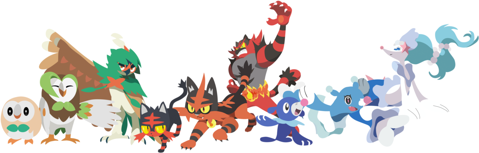 Pokemon Sun Starters Evolutions (1569x508)