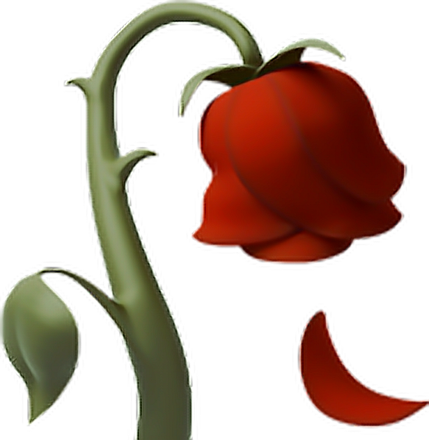 Rose Deadrose Flower Emoji Iphone - Rose Emoji (616x632)