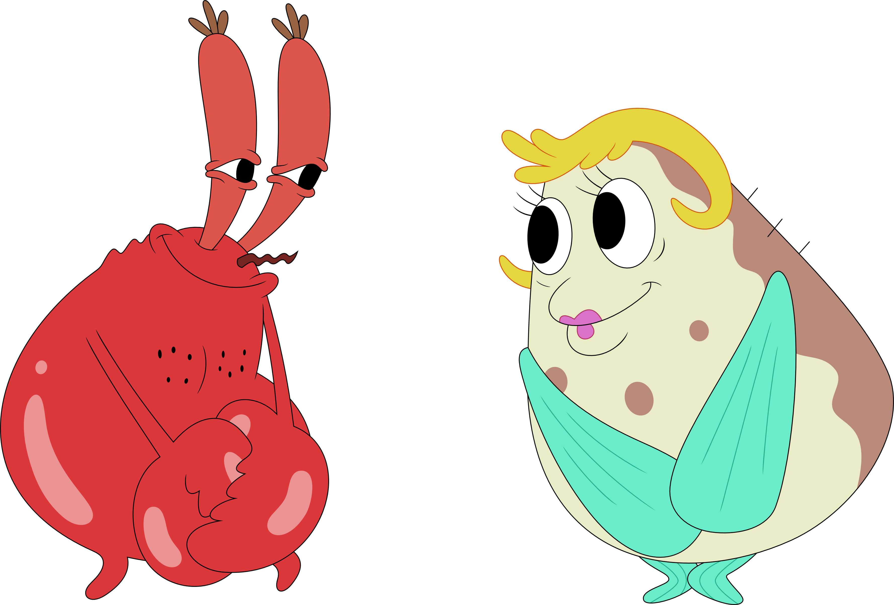 They Make A Cute Naked Couple By Porygon2z - Mr Krabs And Mrs Puff - (3556x...