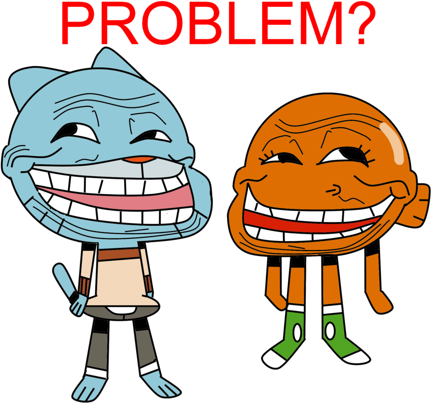 Krabs Clip Art Line - Amazing World Of Gumball Troll Face (900x846)