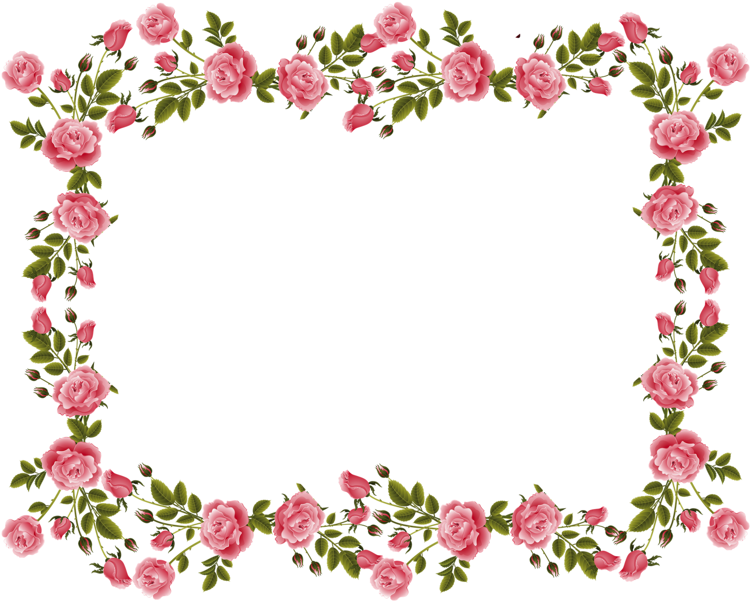 Pink Rose Wallpaper Border Hd Wallpaper - Flower Border Png (1600x1311)