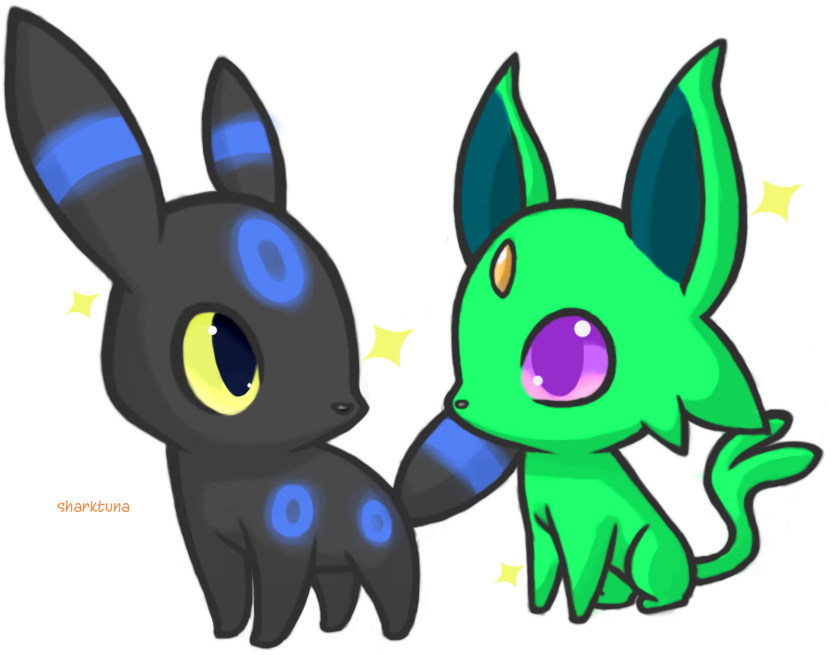 Sun And Moon By Sharktuna - Umbreon (863x700)
