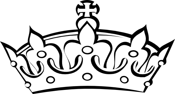 28 Collection Of Crown Clipart With Transparent Background - Crown Black And White (600x322)