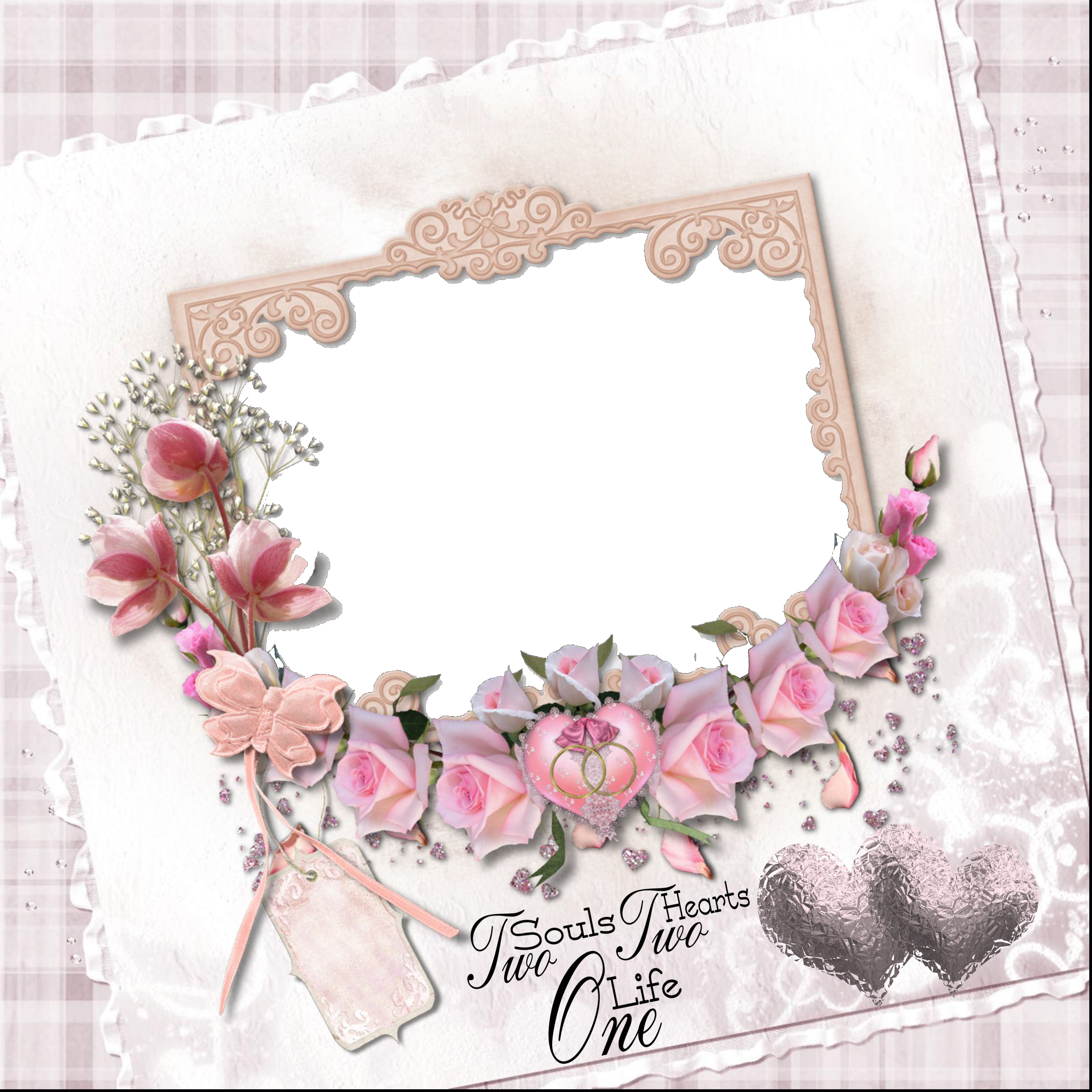 Pink And White Wedding Quickpage - Flower Frames For Photoshop (3600x3600)