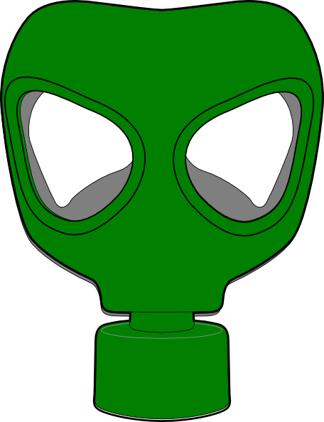 Gas Mask Clipart Green - Oxygen Mask Clip Art (456x594)