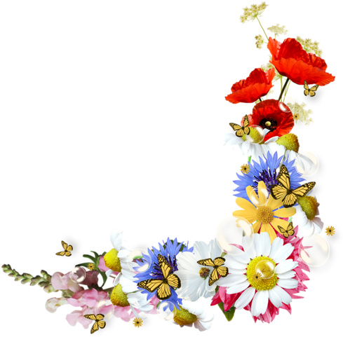 Категория - Уголки - - Просмотров - 379 - Добавил - - Полевые Цветы Уголок Пнг (500x497)