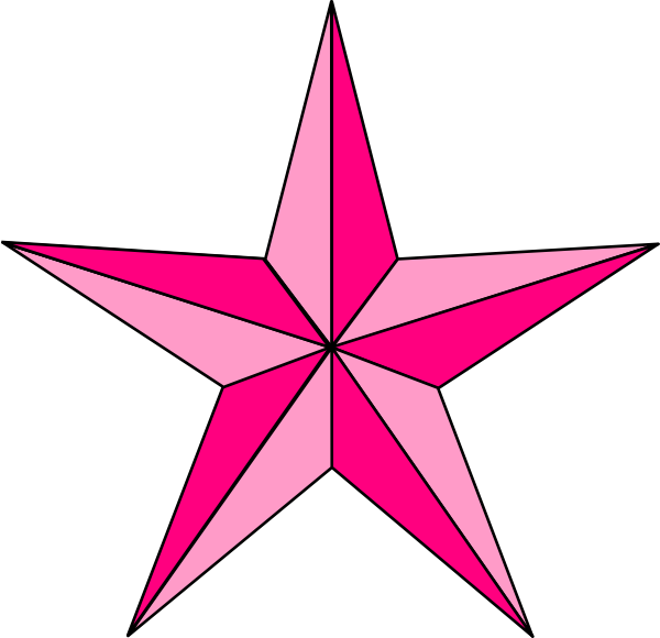 Pink Nautical Star Clip Art At Clker Com Vector Clip - Stained Glass Star Pattern (600x580)