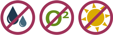 Protection Against Moisture, Oxygen And Uv Light - Symbol (580x275)